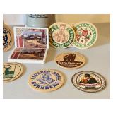 German Beer Stein and Mug Collection with Vintage Coasters
