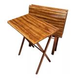 LL - Set of 4 Wood Folding TV Trays