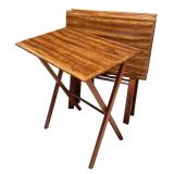 LL - Set of 4 Wood Folding TV Trays