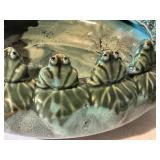 Whimsical Home Decor: Frog Theme Pier 1 Pottery Bowls, Artisan Vase, Bunny Lantern, Set of 4 Salad PlatesÂ 