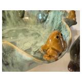 Whimsical Home Decor: Frog Theme Pier 1 Pottery Bowls, Artisan Vase, Bunny Lantern, Set of 4 Salad PlatesÂ 