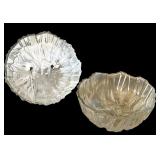 LL - Pair of Hoya Crystal Iceberg Pattern Serving Bowls 9.5 Inch