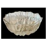 LL - Pair of Hoya Crystal Iceberg Pattern Serving Bowls 9.5 Inch