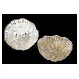 LL - Pair of Hoya Crystal Iceberg Pattern Serving Bowls 9.5 Inch