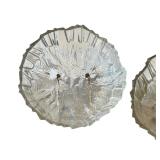 LL - Pair of Hoya Crystal Iceberg Pattern Serving Bowls 9.5 Inch