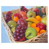 LL - Set of 3 Wicker Baskets with Faux Fruit Assortment