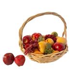 LL - Set of 3 Wicker Baskets with Faux Fruit Assortment