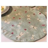 LL - Floral Dinnerware Collection with Plates, Hand-Painted Glasses, and 6 Placemats