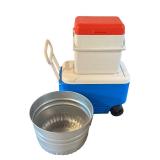 LL - Ice Chest Cooler, Gott Tote 22, and 17 Inch Metal Bucket Set