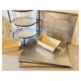 LL - Assorted Bakeware Collection with 4 Cookie Sheets, Bread Pans, Serving Platter, and Glass Measuring Cup