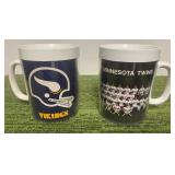 Vikings & Twins vintage insulated plastic cups