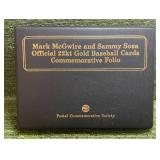 1998 MLB Postal Set of Mark McGwire and Sammy Sosa 22kt Gold Baseball Cards