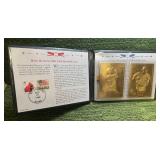 1998 MLB Postal Set of Mark McGwire and Sammy Sosa 22kt Gold Baseball Cards