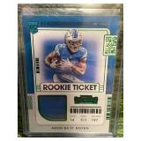 2021 Contenders Rookie Ticket Amon-Ra St. Brown Green Foil Jersey