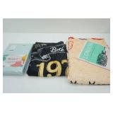 NEW (2ct) Plush Throw Blankets & NEW Bamboo Twin Bed Sheet Set