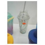 NEW Tumblers (13ct) Glitter, Striped, Animals-all lidded with straws, & 4pk Sun Squad Kids Cups