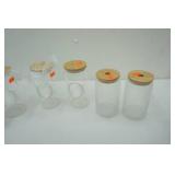 NEW Glass Tumblers With Bamboo Lids (7ct)