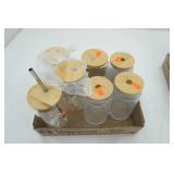 NEW Glass Tumblers With Bamboo Lids (7ct)