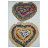 NEW (2ct) Braided Hearts 17"x15"