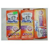 (3ct) Hefty Small Trash Bags 4 gallon Lavender & Sweet Vanilla 26ct each