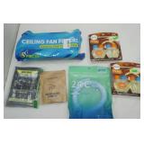 Multi-Surface Cleaning Wipes, Ceiling Fan Filters, Cooling Band, Febreze Plugs (2 packages with 2 each)