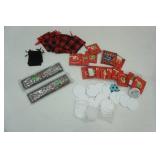 Ceramic Ornaments, Small Cloth Plaid Gift Bags, Counters