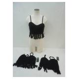 (3ct) Knitted Crop Tops. Black. Wild Fable