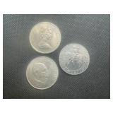 (3) UK Commemorative Crowns. Clad - (2) are AU the other is average circulation.