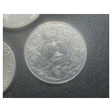 (3) UK Commemorative Crowns. Clad - (2) are AU the other is average circulation.