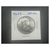 1962 D Uncirculated Franklin Half Dollar