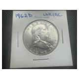 1962 D Uncirculated Franklin Half Dollar
