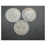 (3) Barber Half Dollars