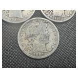 (3) Barber Half Dollars