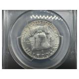 1953 Graded Franklin Half Dollar. PCGS MS63
