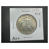 1942 High Grade Walking Liberty Half. AU+ or Better