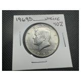 1969 D Uncirculated Kennedy 40% Half