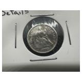 1872 S Half Dime Type 4 "s" below bow