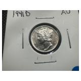 1941 D High Grade Mercury Dime. AU or Better.