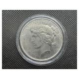 1927 D Semi-Key Date Peace Dollar AU Strong Luster