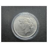 1927 D Semi-Key Date Peace Dollar AU Strong Luster