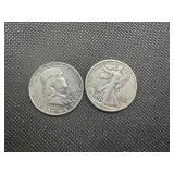 (2) Silver Half Dollars