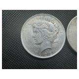 (2) Circulated Peace Dollars