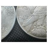 (2) Circulated Peace Dollars