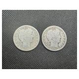 (2) Barber Half Dollars