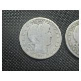 (2) Barber Half Dollars