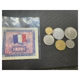 1944 DE Uncirculated France Dix Francs & French Coinage-WW2 Era