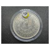1884 O AU+ Morgan Dollar. Original Surfaces, Sigma Verified .90 Fine Pre 1900