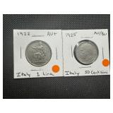 (2) AU Italian Coins from the 1920s