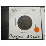 (2) XF Belgian Coins from the 1800s