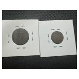 (2) XF Belgian Coins from the 1800s